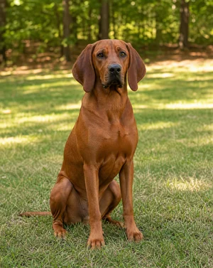 Redbone Coonhound — sitting