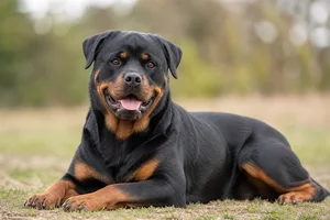 Rottweiler — lying down