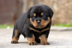Rottweiler — young puppy (~1 mo)