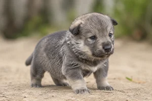 Saarloos Wolfdog — young puppy (~1 mo)