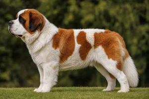 Saint Bernard — Red with white coat