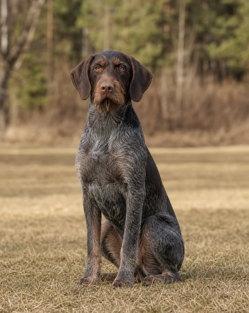 Slovakian Rough-haired Pointer — sitting