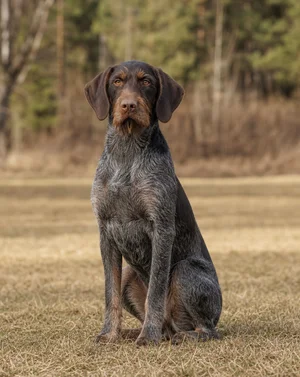 Slovakian Rough-haired Pointer — sitting