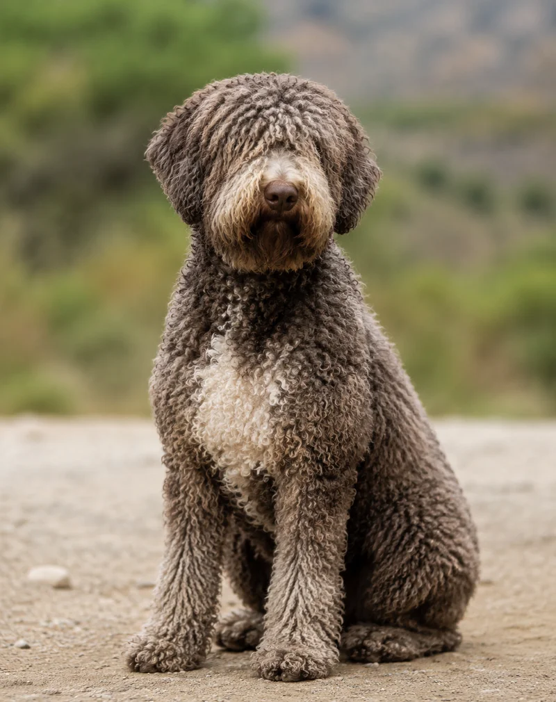 Spanish Water Dog — sitting