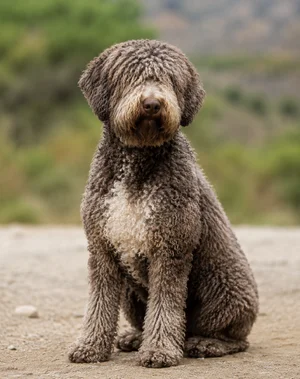 Spanish Water Dog — sitting