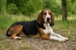 St. Hubert Jura Hound — lying down