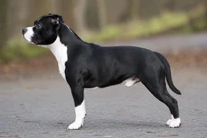Staffordshire Bull Terrier — Black & White coat