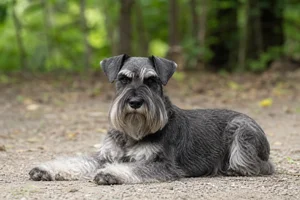 Standard Schnauzer — lying down