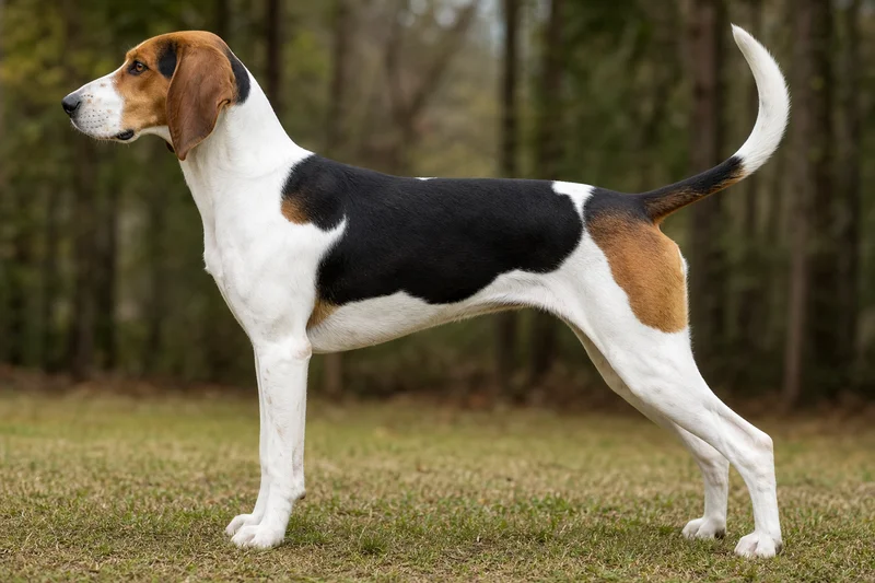 Treeing Walker Coonhound — Tricolor (white coat