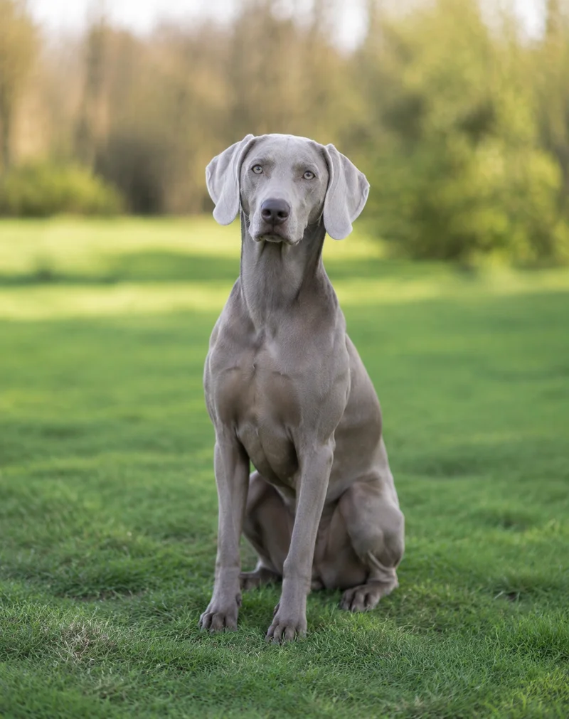 Weimaraner — sitting