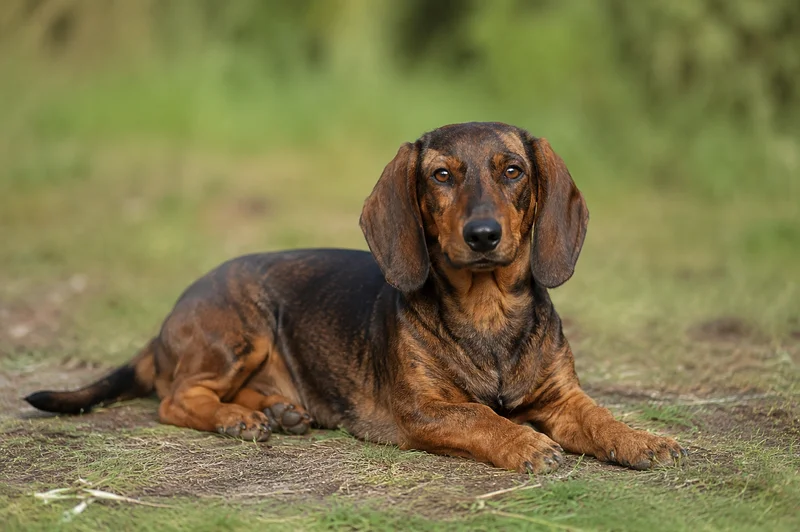 Westphalian Dachsbracke — lying down