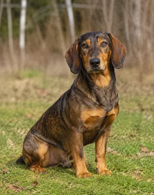 Westphalian Dachsbracke — sitting