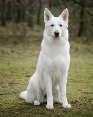 White Swiss Shepherd Dog — sitting