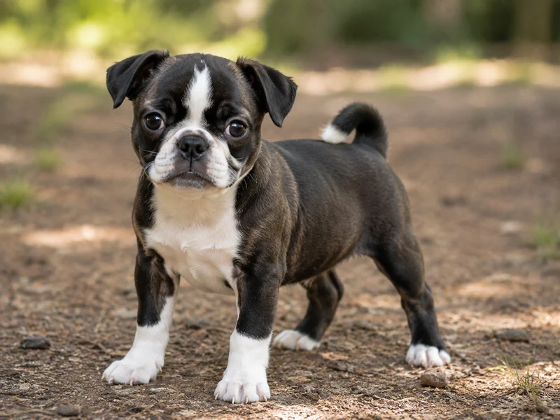 Boston Terrier Pug Mix Puppies illustrative mixed-breed example