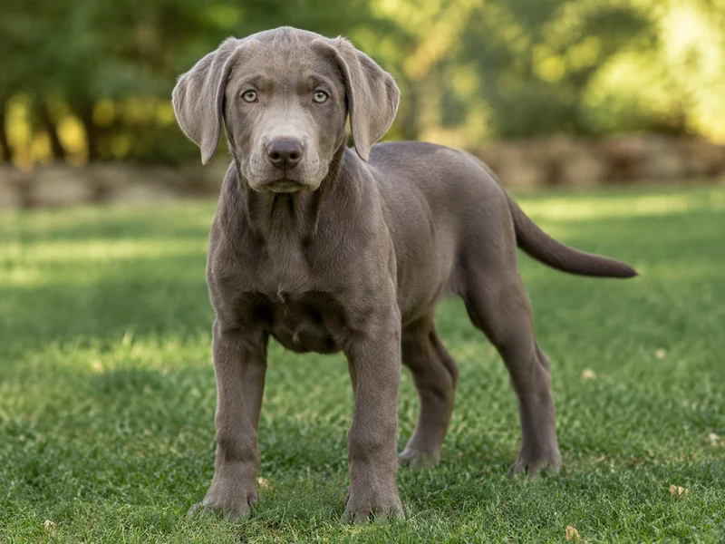 Weimaraner Lab Mix Puppies illustrative mixed-breed example